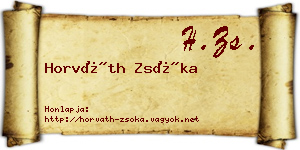 Horváth Zsóka névjegykártya